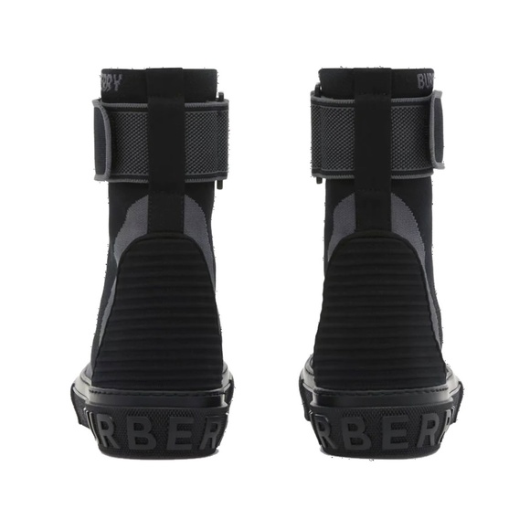 Burberry Knitted Stretch Nylon Sub High-Top Sneakers Ankle Boots Size 11 New - Picture 3 of 6